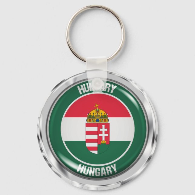 Hungary Round Emblem Key Ring (Front)