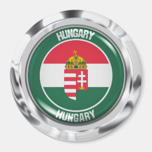 Hungary Round Emblem Magnet
