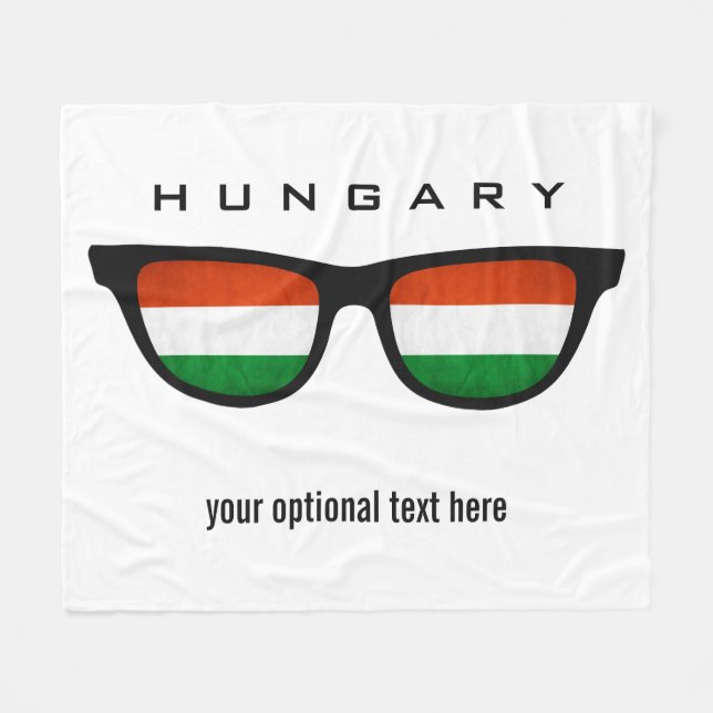 Hungary Shades custom text & colour fleece blanket (Front (Horizontal))
