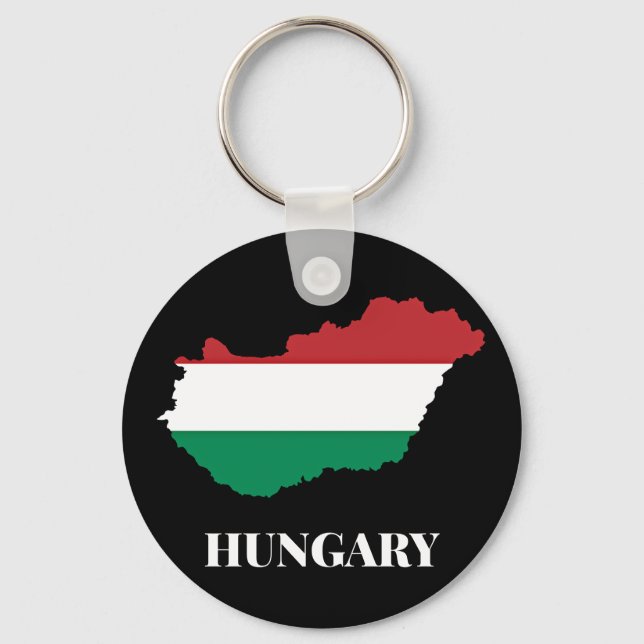 Hungary, silhouette and flag, key ring (Front)