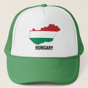 Hungary, silhouette, flag colors, trucker hat