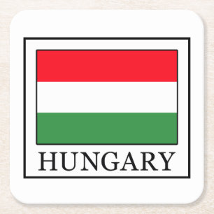 Hungary Square Paper Coaster