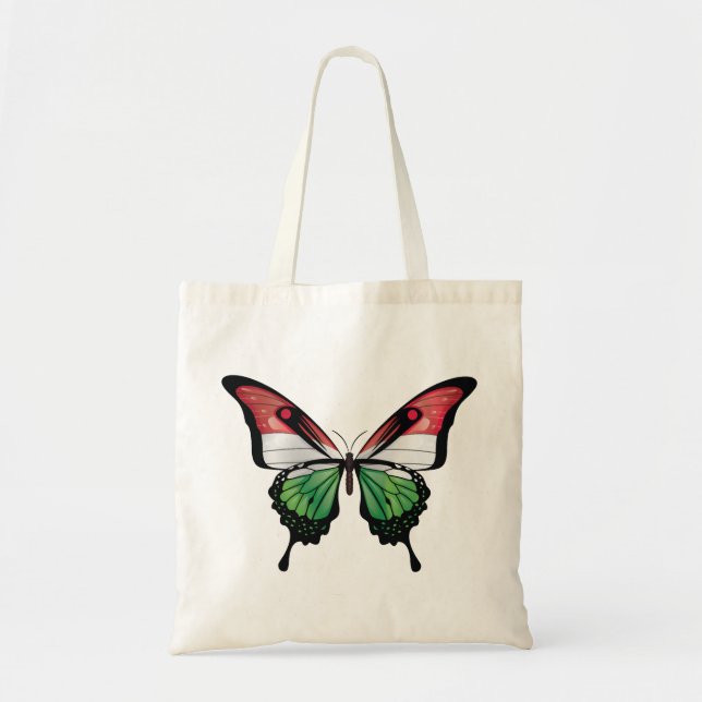 Hungary Swallowtail Butterfly Flag Sticker Tote Bag (Front)