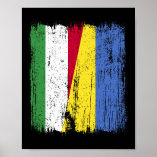 Hungary Ukraine Half Flag Hungarian Ukrainian Heri Poster