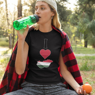 Hungary Vertical I Love Hungarian Flag Map Women's T-Shirt