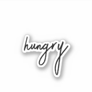 Hungry, Aesthetic Teen  scrapbook Sticker