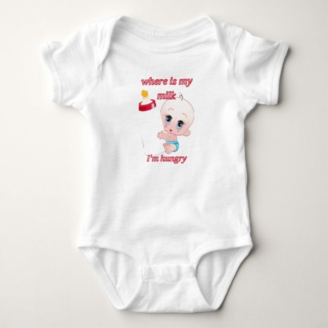 Hungry Baby Bodysuit. Bodysuit (Front)