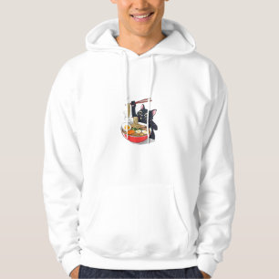 "Hungry Black Cat with Ramen" Hoodie