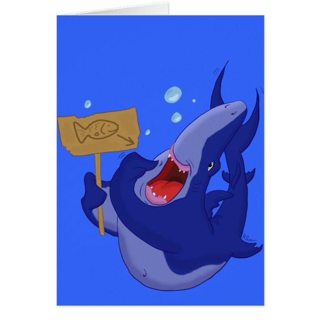 Hungry Blue Shark Card (Front)