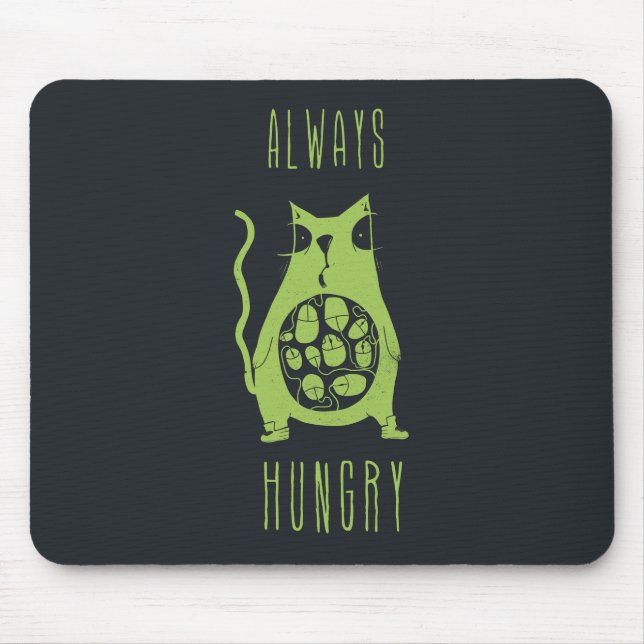 Hungry cat is hungry mouse mat (Front)