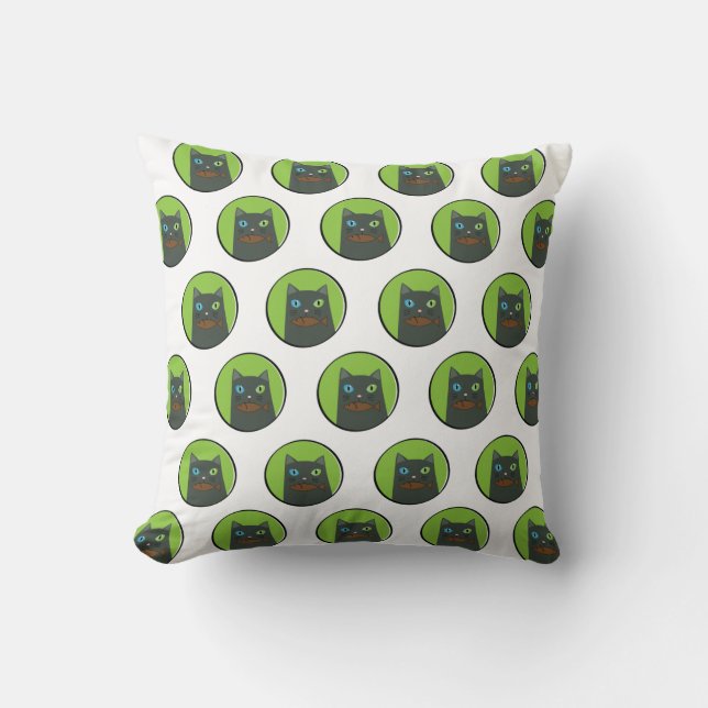 Hungry Cat Pillow (Front)