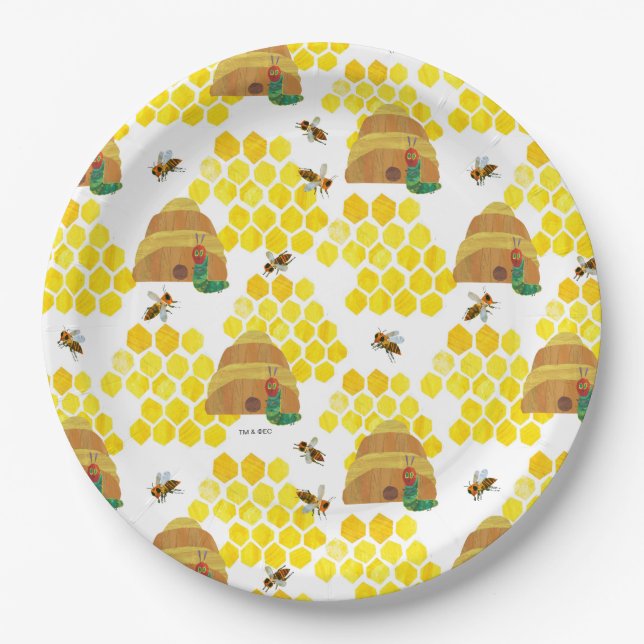 Hungry Caterpillar | Save the Bees Pattern Paper Plate (Front)
