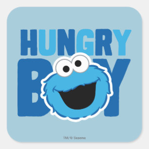 Hungry Cookie Monster Square Sticker