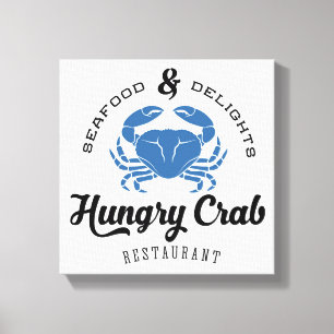 Hungry Crab Restaurant Poster Canvas Print