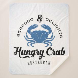 Hungry Crab Restaurant Poster Sherpa Blanket