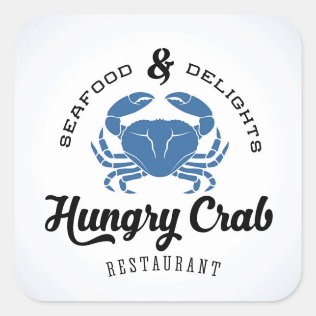 Hungry Crab Restaurant Poster Square Sticker (Front)