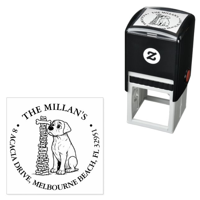 hungry dog smiling theme self-inking stamp (In Situ)