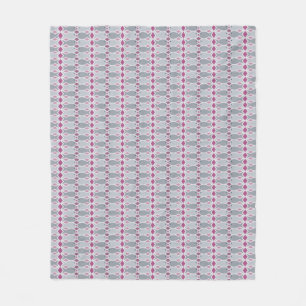 Hungry Fish Grey and Pink Pattern Fleece Blanket