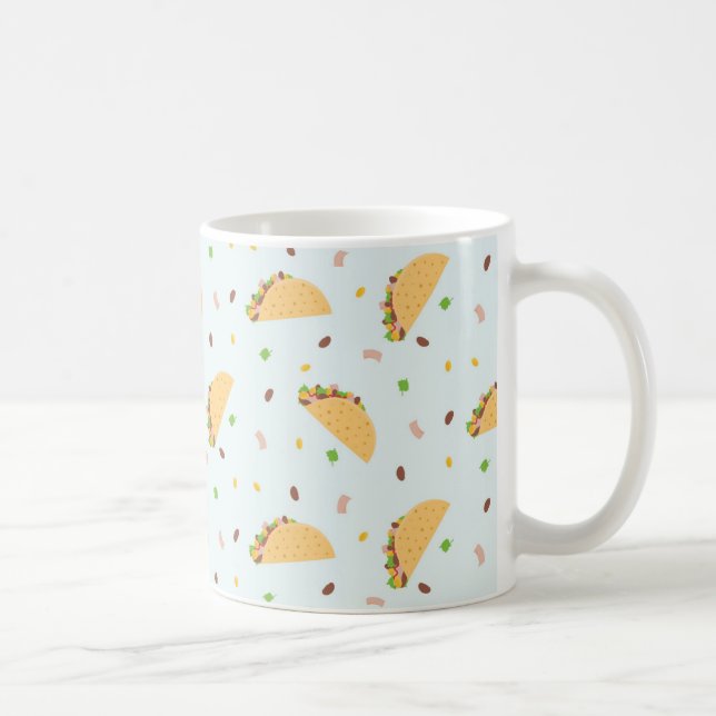 Hungry For Tacos Pattern Coffee Mug (Right)