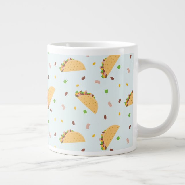 Hungry For Tacos Pattern Large Coffee Mug (Right)