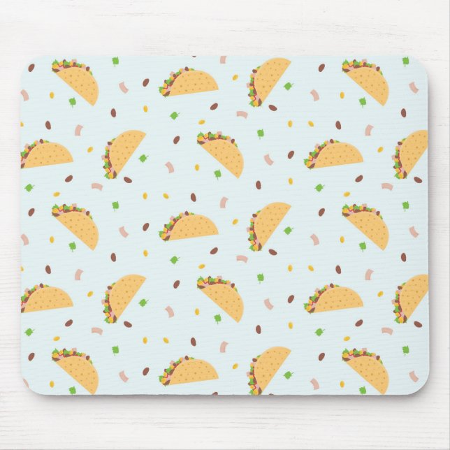 Hungry For Tacos Pattern Mouse Mat (Front)