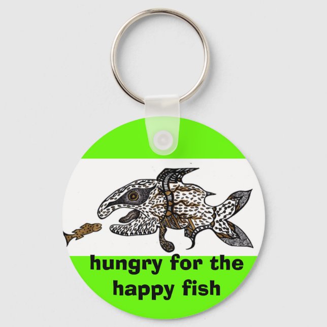 hungry for the happy fish key ring (Front)