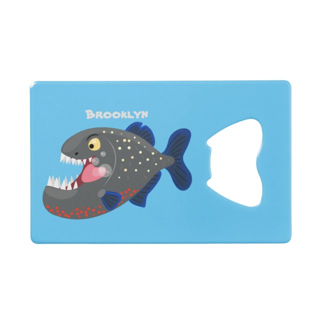 Hungry funny piranha cartoon illustration (Front (Horizontal))