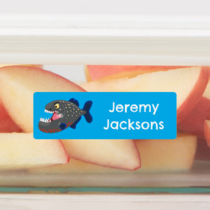 Hungry funny piranha cartoon personalised 