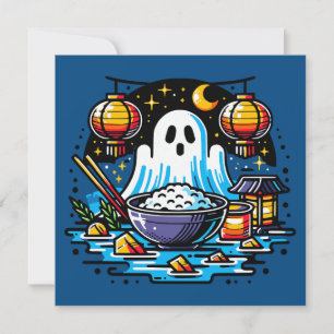 Hungry Ghost Festival Graphic Art Invitation