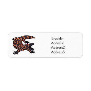 Hungry gila monster lizard cartoon illustration