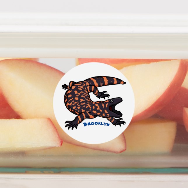 Hungry gila monster lizard cartoon illustration  (Affixed)