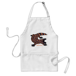 Hungry gila monster lizard cartoon illustration  standard apron