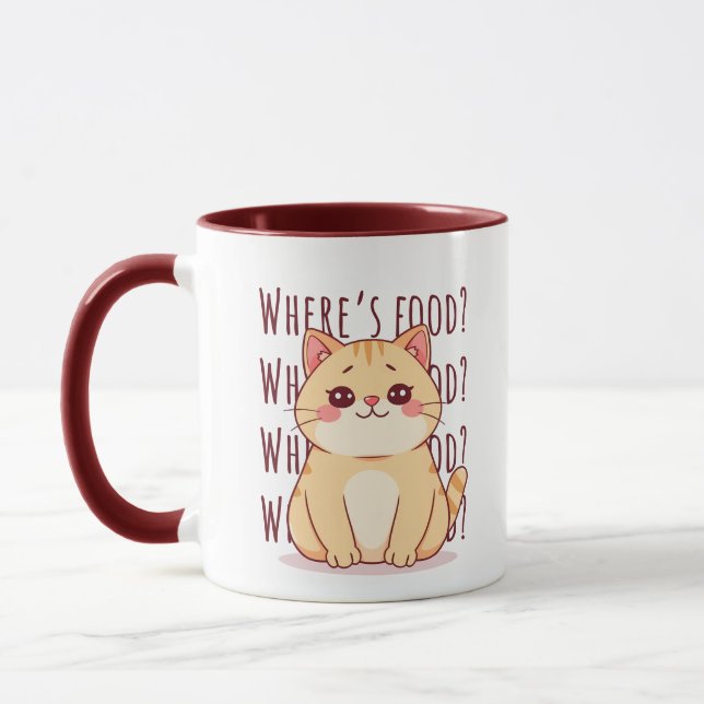 Hungry Ginger Cat  Mug (Left)