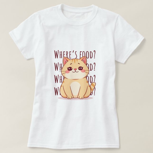 Hungry Ginger Cat T-Shirt (Design Front)