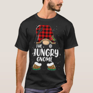 Hungry Gnome Buffalo Plaid Matching Family Christm T-Shirt