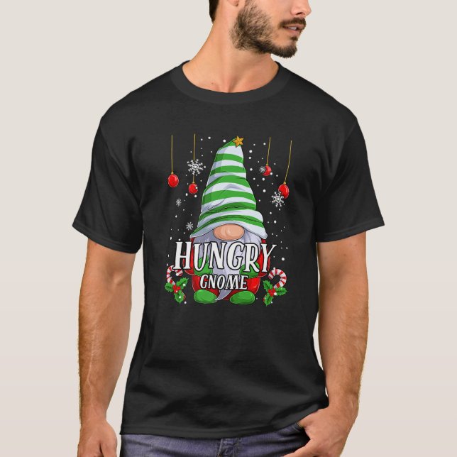 Hungry Gnome christmas pajamas matching family gro T-Shirt (Front)