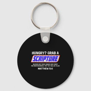 Hungry Grab A Scripture, Matthew 5 6, Bible Verse Key Ring