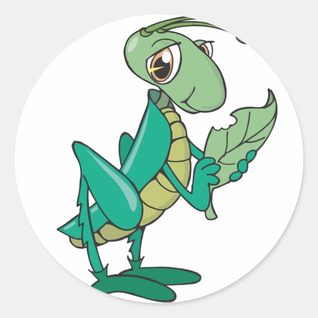 Hungry Grasshopper Classic Round Sticker (Front)