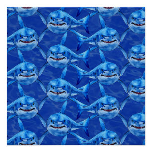 Hungry Great White Shark  Poster