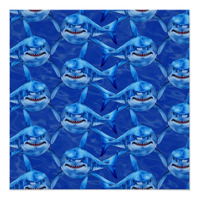 Hungry Great White Shark  Poster (Front)