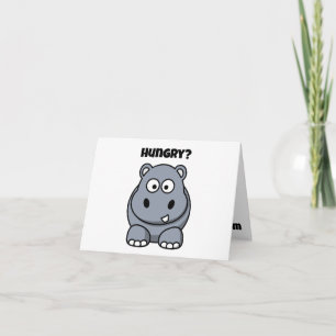 Hungry Hippo Funny Kids Hippopotamus Cartoon Card
