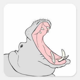 Hungry Hungry Hippo Square Sticker