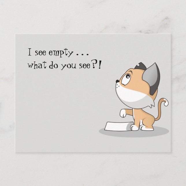 Hungry Kitty: I See Empty Postcard (Front)