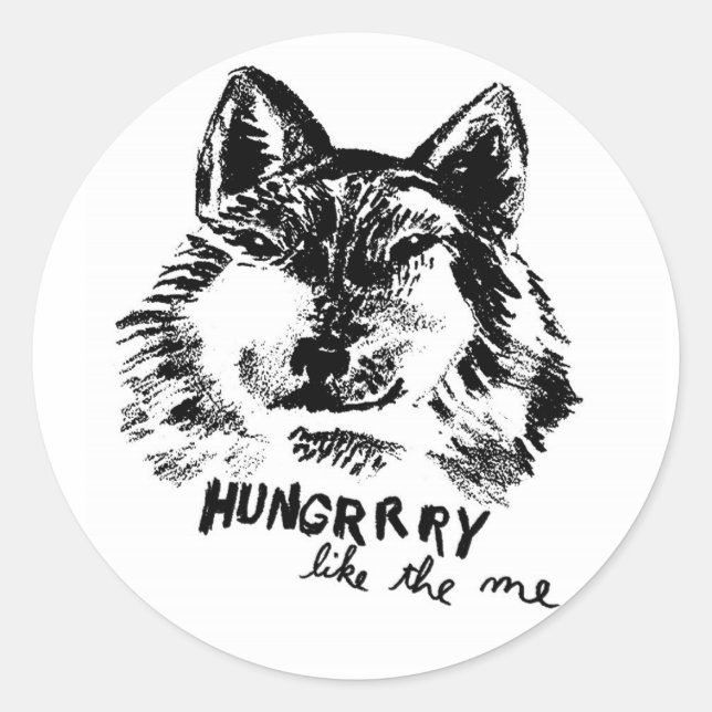 hungry like the wolf classic round sticker (Front)
