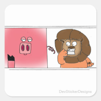 Hungry Lion Square Sticker