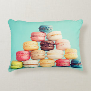 Hungry, Macaron, hipster,multicolor,sweets cookies Decorative Cushion