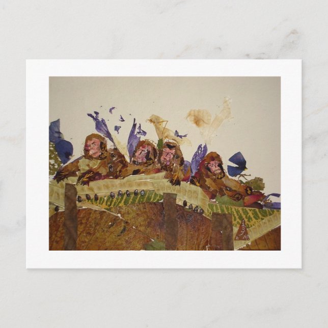 Hungry Monkeys on Attic Postcard (Front)