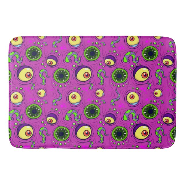 Hungry Monster Seamless Pattern Bath Mat (Front)