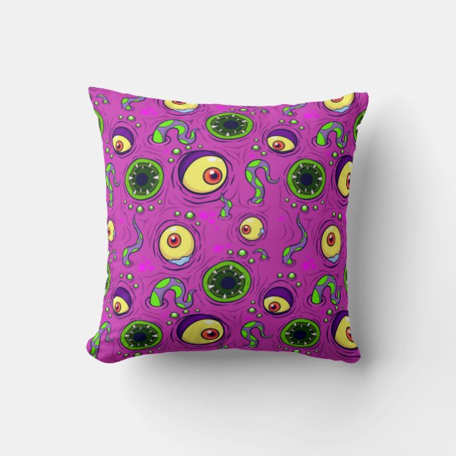 Hungry Monster Seamless Pattern Cushion (Front)
