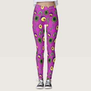 Hungry Monster Seamless Pattern Leggings